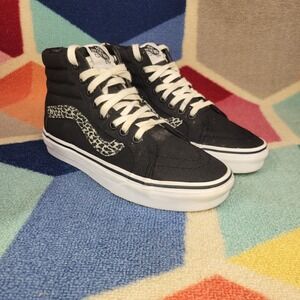Vans Sk8-Hi Black Leopard Print High Top Sneakers Womens 6 Mens 4.5 721356